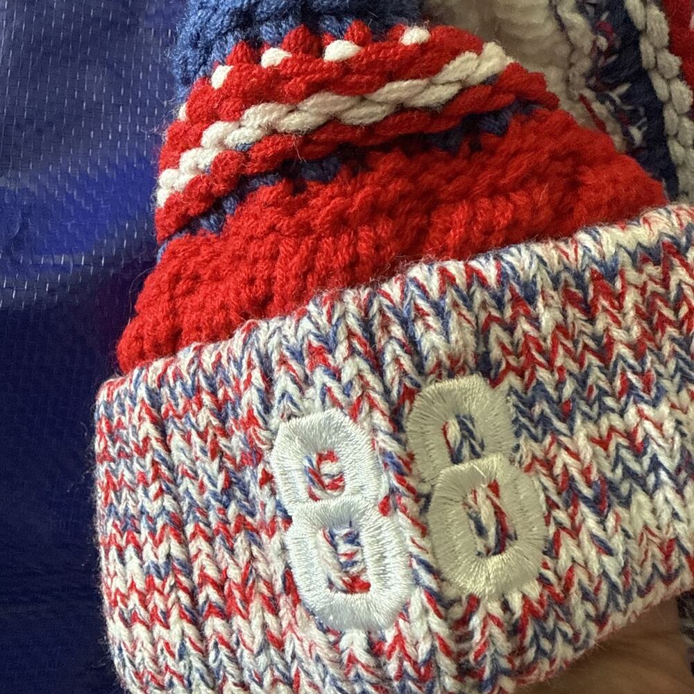 Mavericks Beanie Pom Pom Hat Red White Blue OS - Picture 4 of 8